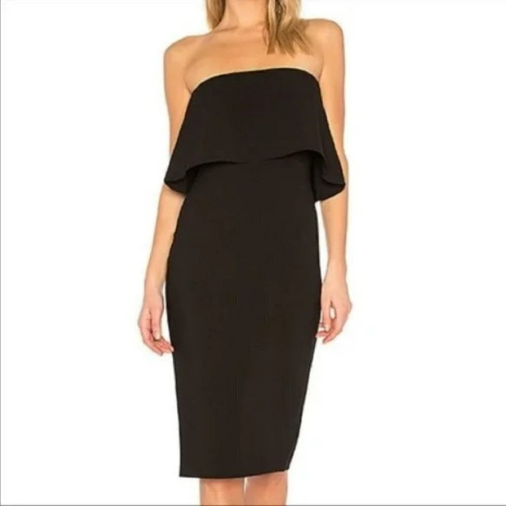 Likely Black Strapless Midi Dress